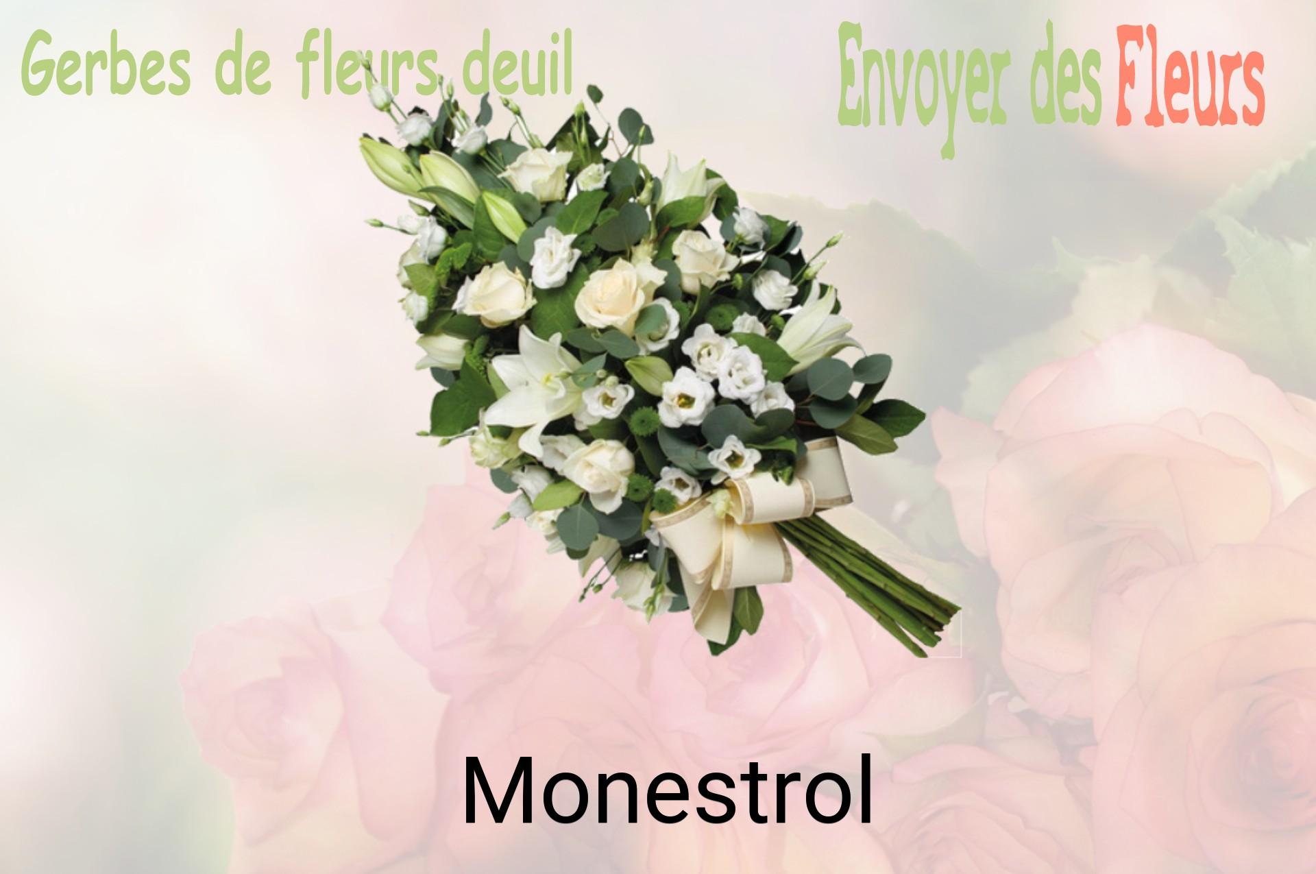 Gerbe de fleurs de deuil livrée à Monestrol